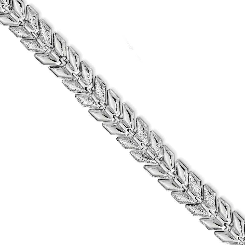 with Secure Lobster Lock Clasp 7mm Solid 925 Sterling Silver Polished and Textured Fancy Bracelet