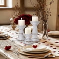 thumbnail image 2 of Candle Holder for Pillar Candle Set of 3, Farmhouse Wood Candle Holder, Rustic Wooden Candle Stand, Decorative Wood Candlestick Holders for Living Room, Table Centerpiece (RusticWhite), 2 of 11