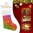 thumbnail image 4 of Custom Sparkle Glitter Rainbow Christmas Stockings Christmas Presonalized Large Stocking Sock, Set of 1 Xmas Party Winter Decor Candy Bag Family Holiday Gift, 17.7 Inch, 4 of 7