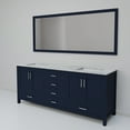 thumbnail image 5 of Jacques 72 in. W Navy Blue Double Bath Vanity, Carrara Marble Top, and 28 in. Mirror, 5 of 9