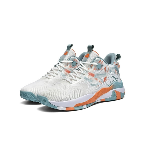 UKAP Mens Basketball Shoes High Top Sport Shoe Professional Sneakers School Casual Sneaker Mesh White Green Gray 8