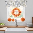 thumbnail image 3 of Thanskgiving Fall Tie Up Valance Curtains for Windows, Kitchen Curtains Window Treatments, Autumn Pumpkins Botanical Maple Leaf Short Window Shades Valances for Bedroom Bathroom Cafe 54"x18", 3 of 8