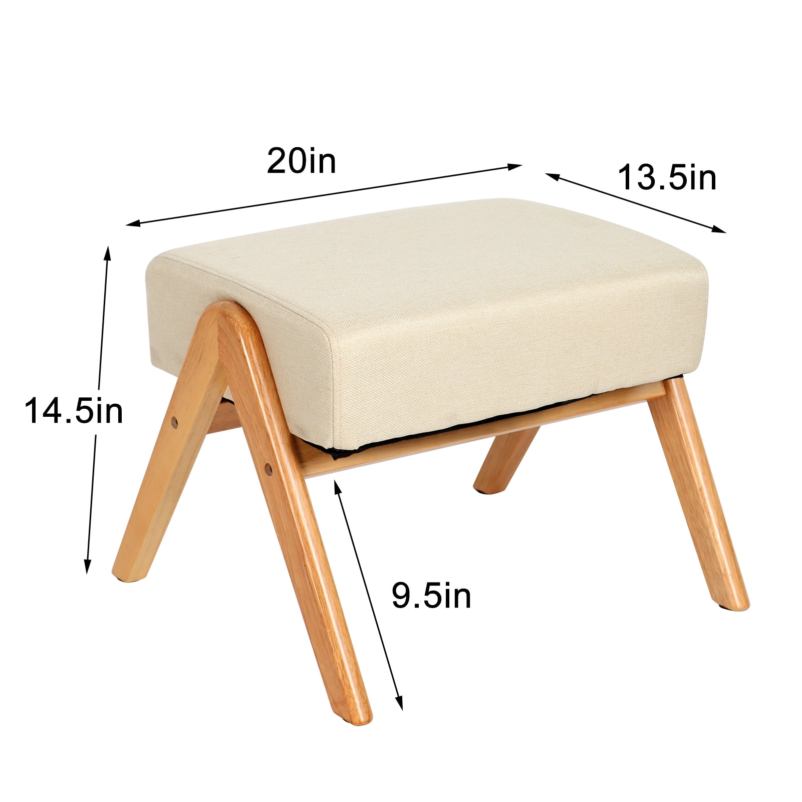 Source Cushioned Ottoman Seat Upholstered Wooden Foot Stool Feet Rest Stool  on m.