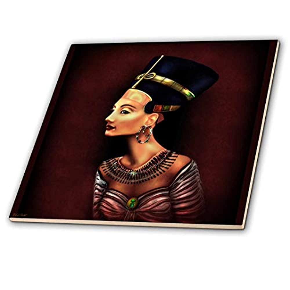 - Ceramic Tile ct_15330_1 3dRose A portrait of Nefertiti inspired by the ancient Egyptian artifact 4-inch 