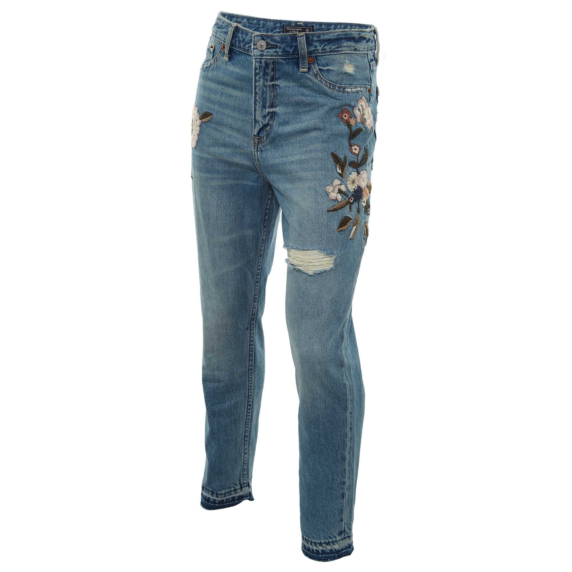 abercrombie and fitch embroidered jeans