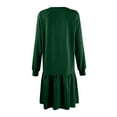 thumbnail image 6 of Sweatshirt Dresses for Women 2025 Long Sleeve Oversized Crewneck Sweatshirt Patchwork Ruffle Mini Dress Pullover Dark Green M, 6 of 6