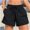 Black, variant on Sentmoon Swim Shorts for Women Swimwear Sweat Shorts Women Drawstring High Waist Stretchy Drawstring Regular Fit Shorts for Women Plus Size Hawaiian for Swimming and Beaches S-XL
