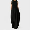 thumbnail image 2 of Robes Maxi Sans Manches Amples pour Femmes, Robe Longue Décontractée avec Poches, 2 of 5