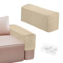 Uxcell Couch Arm Covers for 17.71 to 20" Length Sofa Armrest Anti-Slip Stretchy Slipcovers [White]