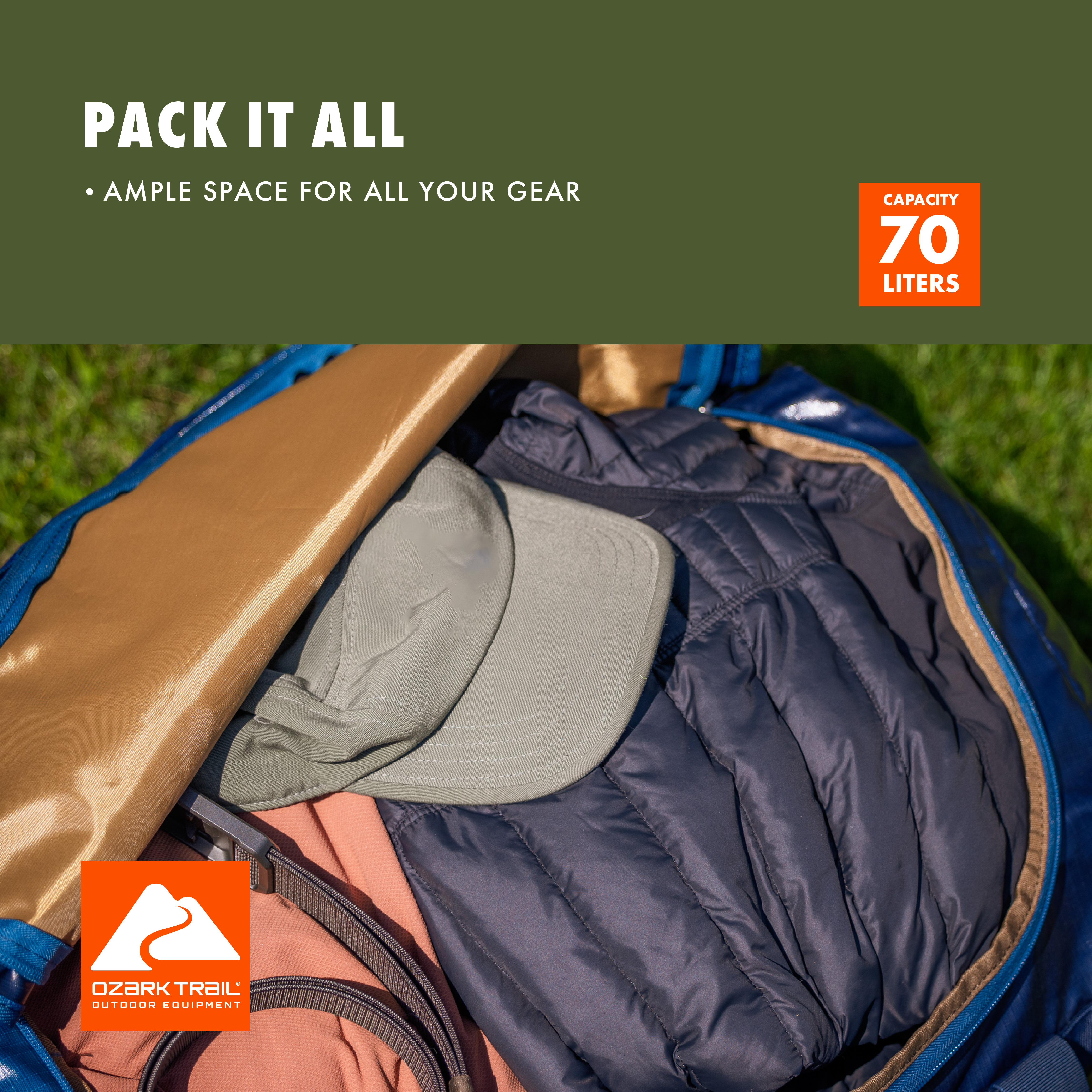 Ozark Trail 70L Ripstop Duffel Bag With Backpack Straps photo 5