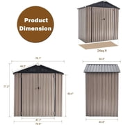 YODOLLA 6 x 4 ft. Outdoor Metal Storage Shed with Sliding Roof & Lockable Door for Backyard, Garden