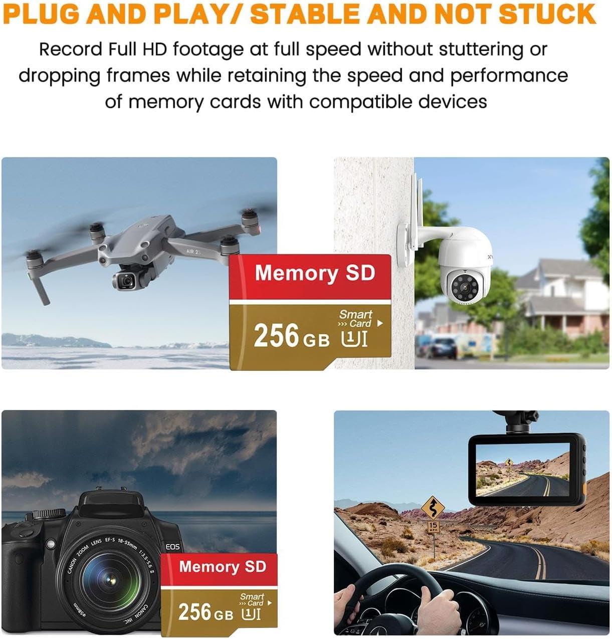 Universal 256GB Micro SD Card Memory Card U3 SDXC microsdxc High Speed MicroSD For Smartphone,Camera and Drone