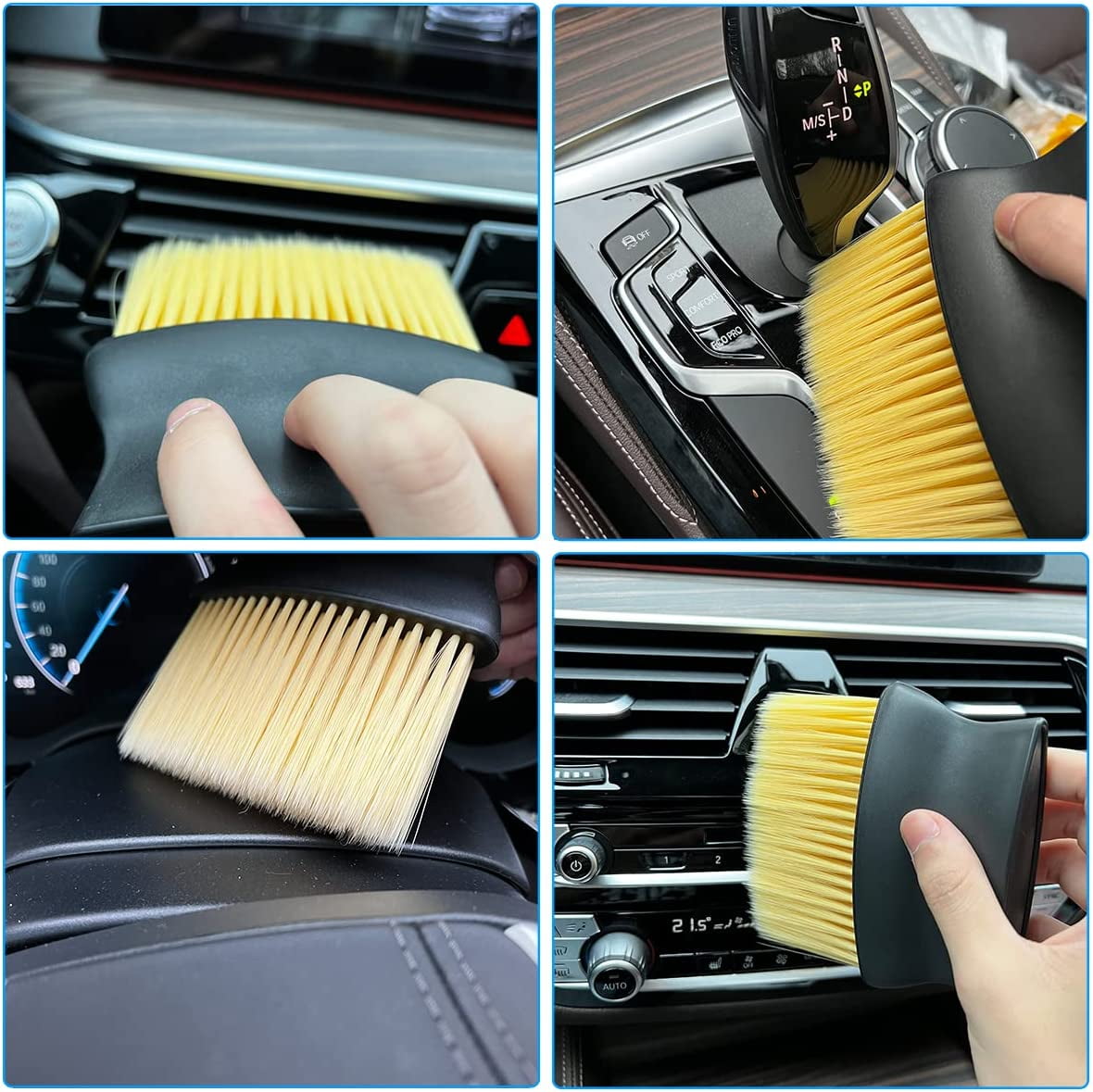 Car Dust Removal Made Easy - Small Duster Wipe, Soft Brush Cleaning Brush,  Mini Bristle Brush & Nanofiber Car Interior Accessories