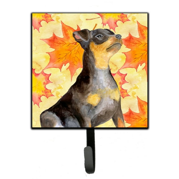 Miniature Pinscher 2 Fall Leash or Key Holder Yellow