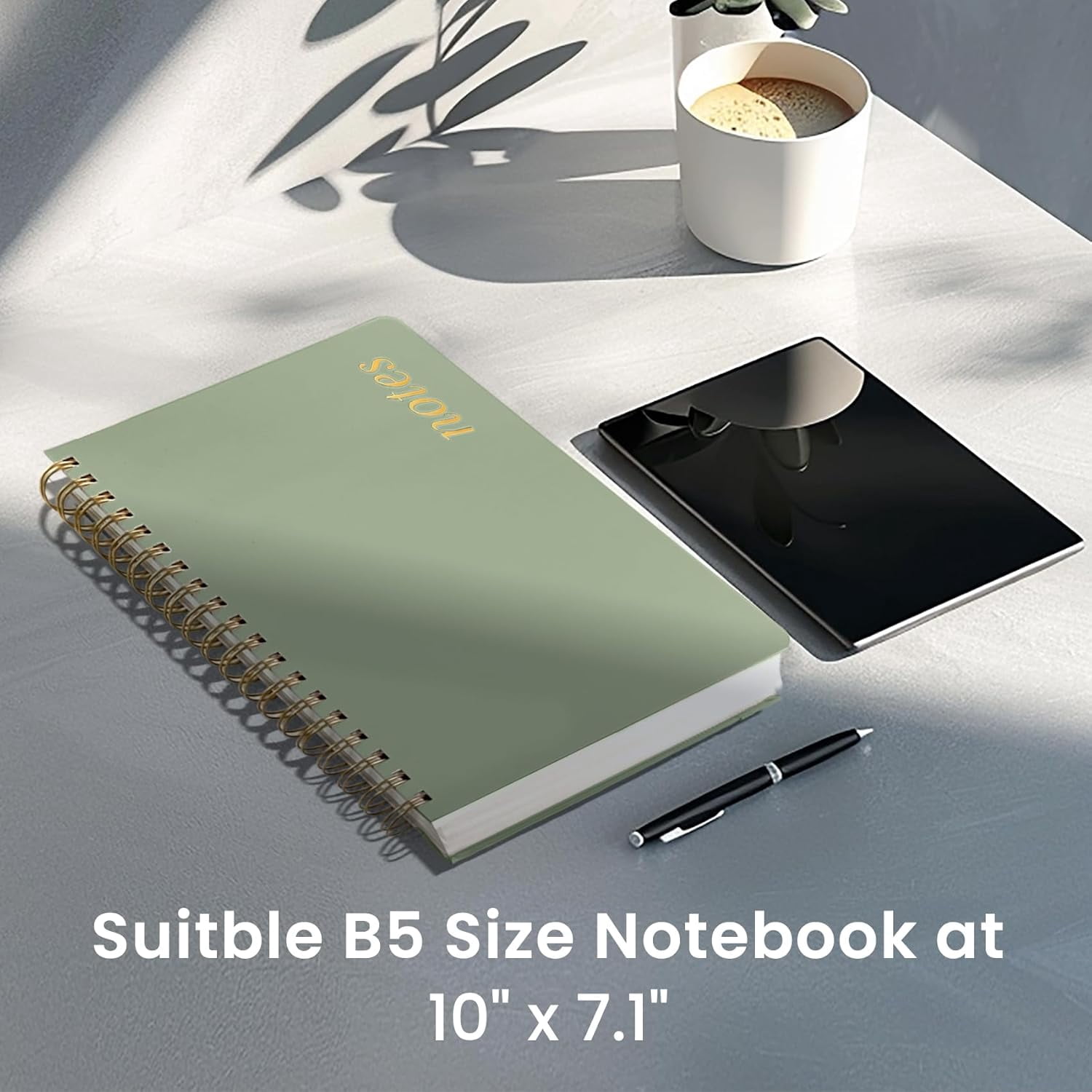 Ahot Paper Notebook Journal for Work, 300 Pages, Thick B5 (7.1"x10") Grid Journals for Women & Writing, Hardcover Notebook for Note Taking, Perfect for Work School Note Taking Business, Green