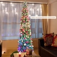 thumbnail image 3 of Patiojoy 8 FT Fiber Optic Artificial Christmas Tree Prelit Pencil Christmas Tree with 889 Branch Tips Foldable Metal Stand, 3 of 9