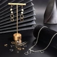 thumbnail image 3 of About 2 Colors Drop Earring Making Kit 40pcs Stainless Steel Rectangular Stud Earrings with Loop 40pcs Heart Charm Linking with 40pcs Jump Ring and Ear Nuts Head Pin, 3 of 8