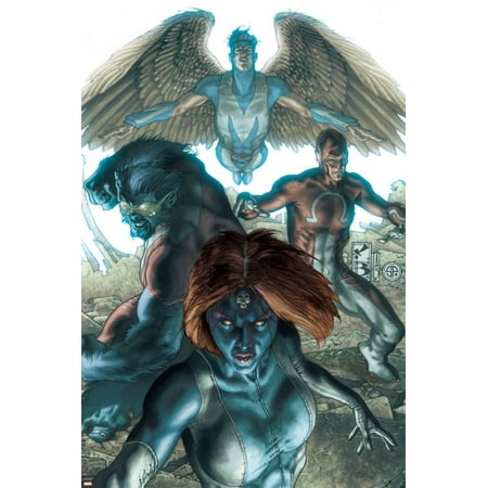 Mystique Jewel - Dark X-Men No.1 Cover: Mystique, Dark Beast and Omega Print Wall Art By Simone Bianchi
