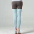 thumbnail image 3 of Women Yoga Stockings Open Heel Ribbed Knit Thigh High Leg Warmers for Ballet Dancing Lounging, 3 of 8