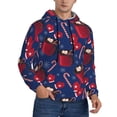thumbnail image 2 of Goofa Hot Cocoa Snowflake Mittens for Men's Hooded Sweatshirt - Lightweight Pullover Hoodie with Kangaroo Pocket, Perfect for Everyday Wear-3X-Large, 2 of 7