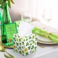 thumbnail image 4 of 9Pcs St. Patrick's Day Facial Tissues Cube Boxes Small Watercolor Green Shamrock Clover Square Tissue Box Cover with 450 Sheets 3 Ply Napkins for Irish Holiday Home Bedroom Car Accessories, 4 of 4