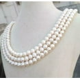 thumbnail image 2 of K-KED 3row strands natural 7-8mm akoya white pearl necklace 18"19"20" 14Kgp clasp, 2 of 6