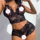 thumbnail image 3 of Gibobby Lencería mujer erótica Tanga de Encaje Nueva Ropa Interior Sexy Lencería Tanga Flor Ropa de Dormir Sujetador de Íntimos Bustier Lingerie(Negro, XG), 3 of 4