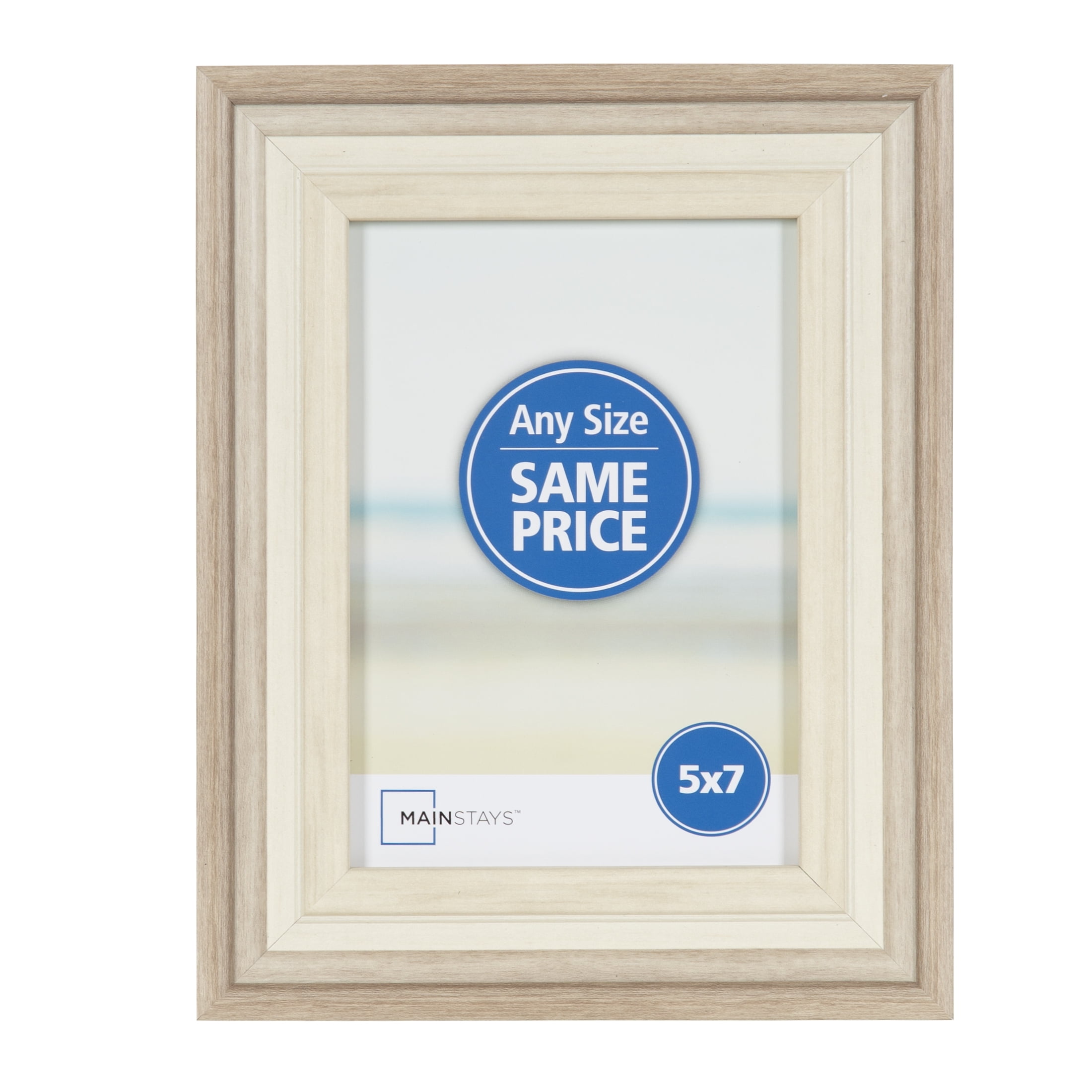 Mainstays 5x7 Two Tone Beige Tabletop Picture Frame