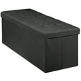 thumbnail image 6 of ZENY 43.3 Inches Folding Storage Ottoman Bench Storage Chest Foot Rest Stool Bed End Bench with Foam Padded Seat, Holds up to 660 lb, Black, 6 of 8