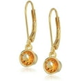 thumbnail image 1 of Yellow Gold-plated Silver Citrine Lever Dangle Earrings, 1 of 1