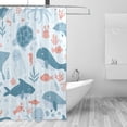 thumbnail image 2 of GZHJMY Dolphin Shower Curtain Waterproof Fabric Bath Curtain with Hooks for Bathtub Bathroom Decor, 60 x 72 Inch, 2 of 6