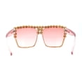 thumbnail image 4 of Womens Oversize Rhinestone Flat Top Showy Diva Sunglasses Pink, 4 of 4