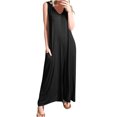 thumbnail image 2 of aidice Lounge Jumpsuits for Women Summer V Neck Sleeveless Loose Casual Comfy Homewear Pants Rompers Pockets, 2 of 6