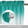 thumbnail image 6 of Cyan Turquoise Valances for Windows, Gradient Valance Window Treatment Rod Pocket Short Curtains Valances for Kitchen Bathroom 60"W x 14"L, 6 of 9