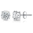 thumbnail image 2 of 14k White Gold Round Lab Grown Diamond Stud Earrings (1/4 cttw, E-F, VS1-VS2) 4-Prong Basket, Push-backs by Diamond Wish, 2 of 3