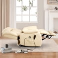 thumbnail image 4 of Dual Motor Power Lift Recliner Chair for Elderly, Infinite Position Lay Flat Lift Chair with Heat and Massage, Extended Footrest, USB Ports, Lumbar Pillow, Cup Holders, Beige, 4 of 10