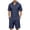 Navy, variant on LEKWK Men Linen Sets Outfits 2 Piece Short Sleeve Button Down Hooded Tops and Elastic Waist Shorts Lightweight Loose Fit Summer Fashion Beach Vacation Wear