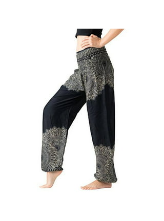 Lu's Chic Women's Bohemian Yoga Pants High Waist Dancing Floral Thai Comfy  Boho Harem Pants : : Clothing, Shoes & Accessories