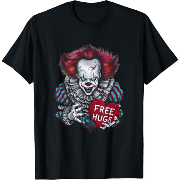 Velto Free a Hugs Scary Clown Valentine Horror Character T-Shirt All Size S-5XL