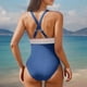 thumbnail image 4 of Traje de baño de bikini de verano para mujer, de color liso, con cojín en el pecho y sin soporte de acero, sin espalda, con tirantes, de nailon., 4 of 4