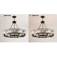 thumbnail image 5 of FINE MAKER Vintage Crystal Chandelier Black 8 Lights Hanging Ceiling Light Fixture E14 Base Home Decor, 5 of 12