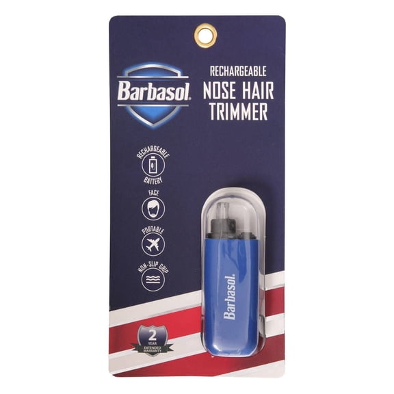 Barbasol Nose Trimmer Electric Hair Remover Male Rechargeable Portable Battery Powered Nose & Ear Trimmer Set, Blue