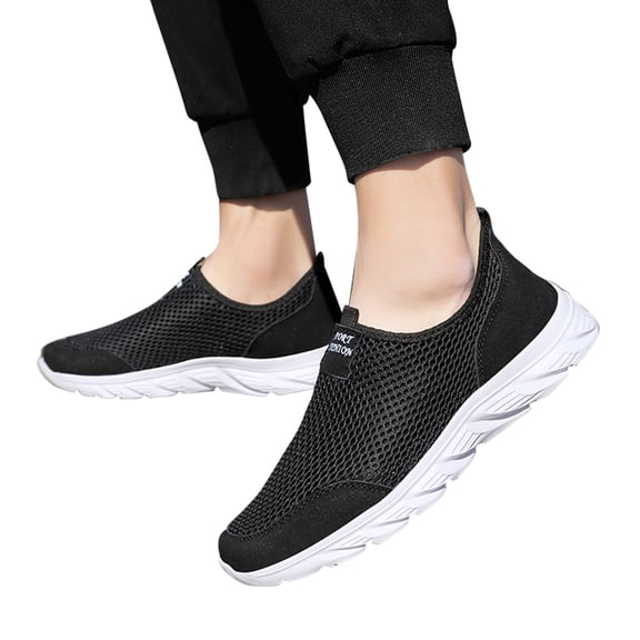 GiLiling Men's Slip On Walking Shoes Breathable Mesh Lightweight Non Slip Casual Athletic Sneakers for Outdoor Work