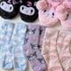 thumbnail image 3 of Calcetines de felpa Kawaii Sanrio Kuromi Mymelody Cinnamoroll, calcetines de piso, medias para dormir, mantener el calor, regalo de Navidad para niña, 3 of 4