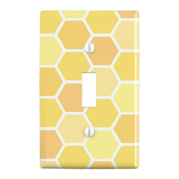 Yellow Honeycomb Pattern Plastic Wall Decor Toggle Light Switch Plate Cover