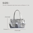 thumbnail image 4 of Bolsos de mano casuales coreanos para mujer, bolsos de diseñador de lujo, carteras, novedad de 2024, en cuero PU con cera de aceite, remaches, múltiples bolsillos para el hombro, 4 of 5