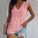 thumbnail image 1 of ICHUANYI Clearance Women's Ladies V Neck Loose Tops Casual Solid Color T-Shirt Sleeveless Blouse Vest(Pink, XL) ICHUANYI WER2023081013738, 1 of 5