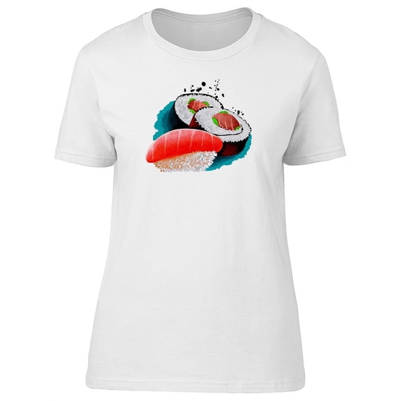 Sushi Doodle Food Lovers T-Shirt Women -Image by Shutterstock, Female x-Large