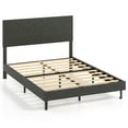 thumbnail image 1 of Costway Full Size Bed Frame with Height Adjustable Chevron Headboard, No Box Spring Needed Gray, 1 of 10