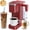 Red, variant on Single Serve Coffee Maker with Built-in Detachable Milk Frother, Iced and Hot Coffee Machine for K Cup & Grounds, 40oz Removable Water Reservoir, 6 Cup Sizes, Fits 7.3" Travel Mug, Black